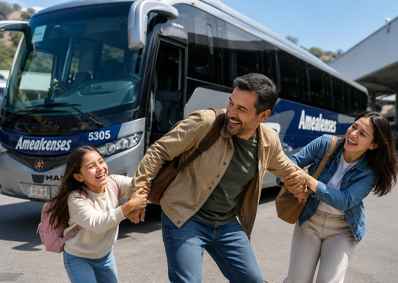 Familia celebrando el Día del Padre en México durante una escapada por Querétaro.