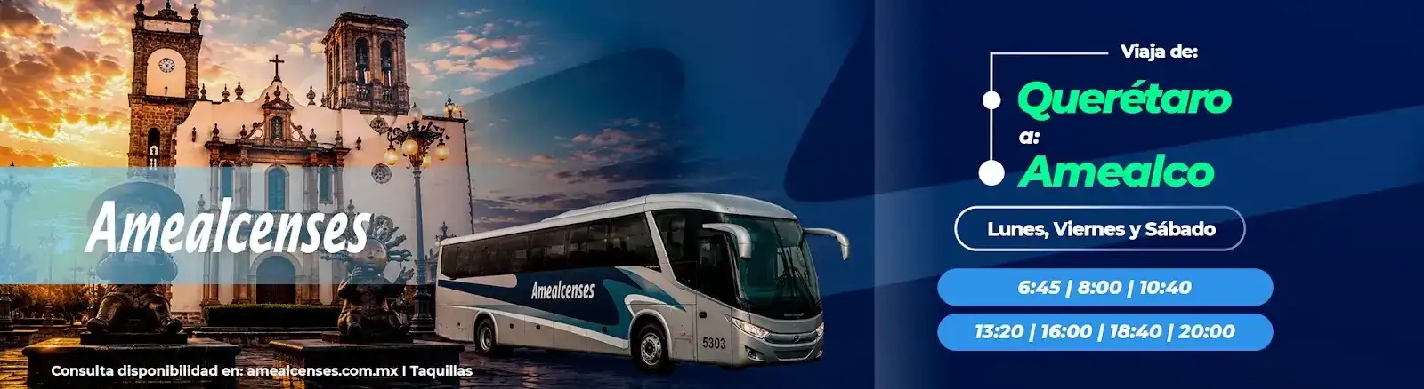 Consulta horarios para viajar de Querétaro a Amealco con Amealcenses